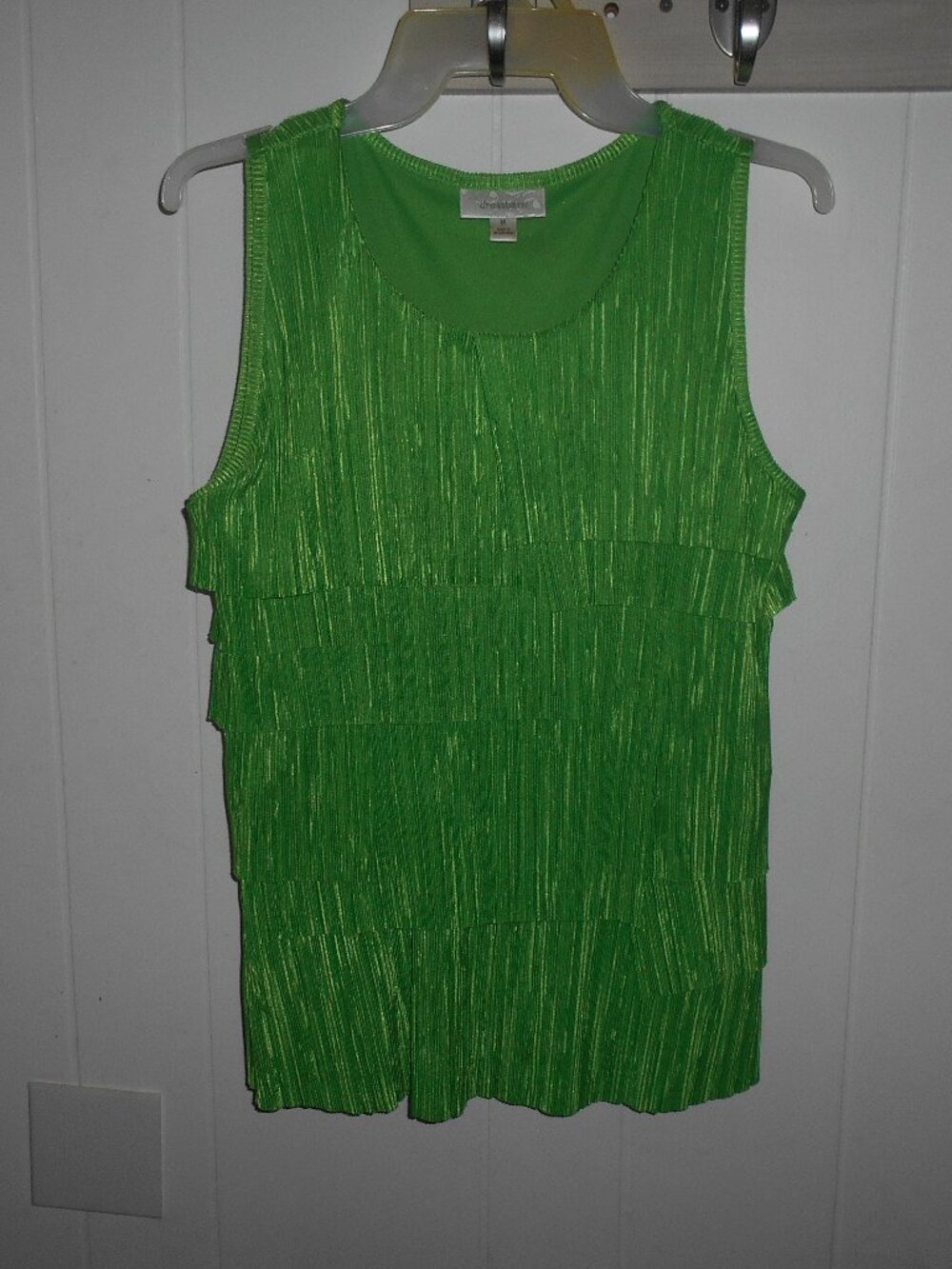 Green Multilayered Ribbed Top-Medium -NWOT